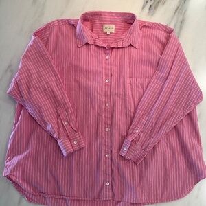 Sezane Max Shirt Ecru/ Pink Stripes - Size 16